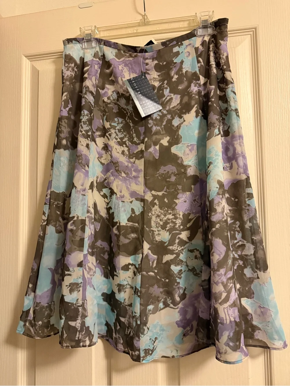 Geoffrey Beene Lavender & Sky Blue Floral Skater Skirt